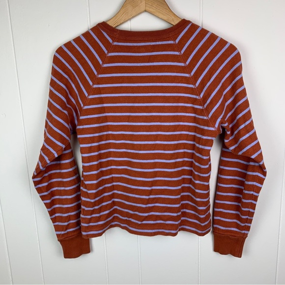 Madewell Striped Sweater Pullover Orange Women’s Extra Small - Picture 2 of 3